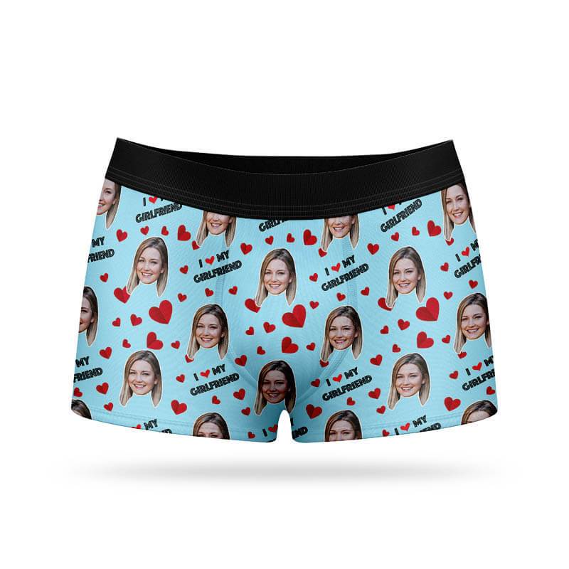Custom Face Boxer Shorts - I LOVE BAE - Personalized Face Photo On Men's  Underwear