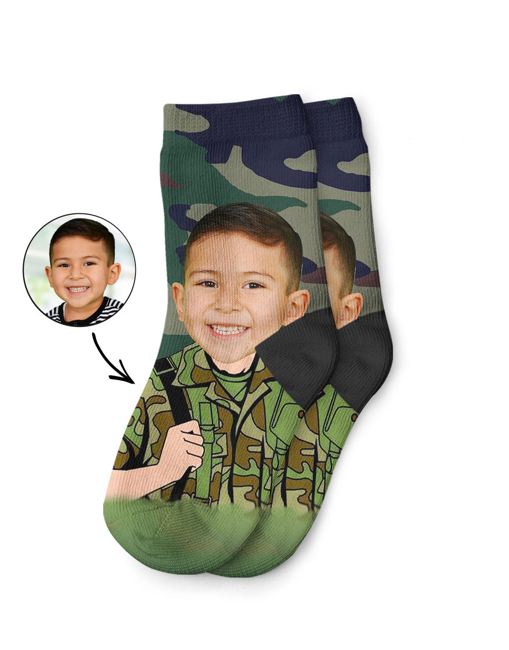 Action Army Officer Kid Custom Socks