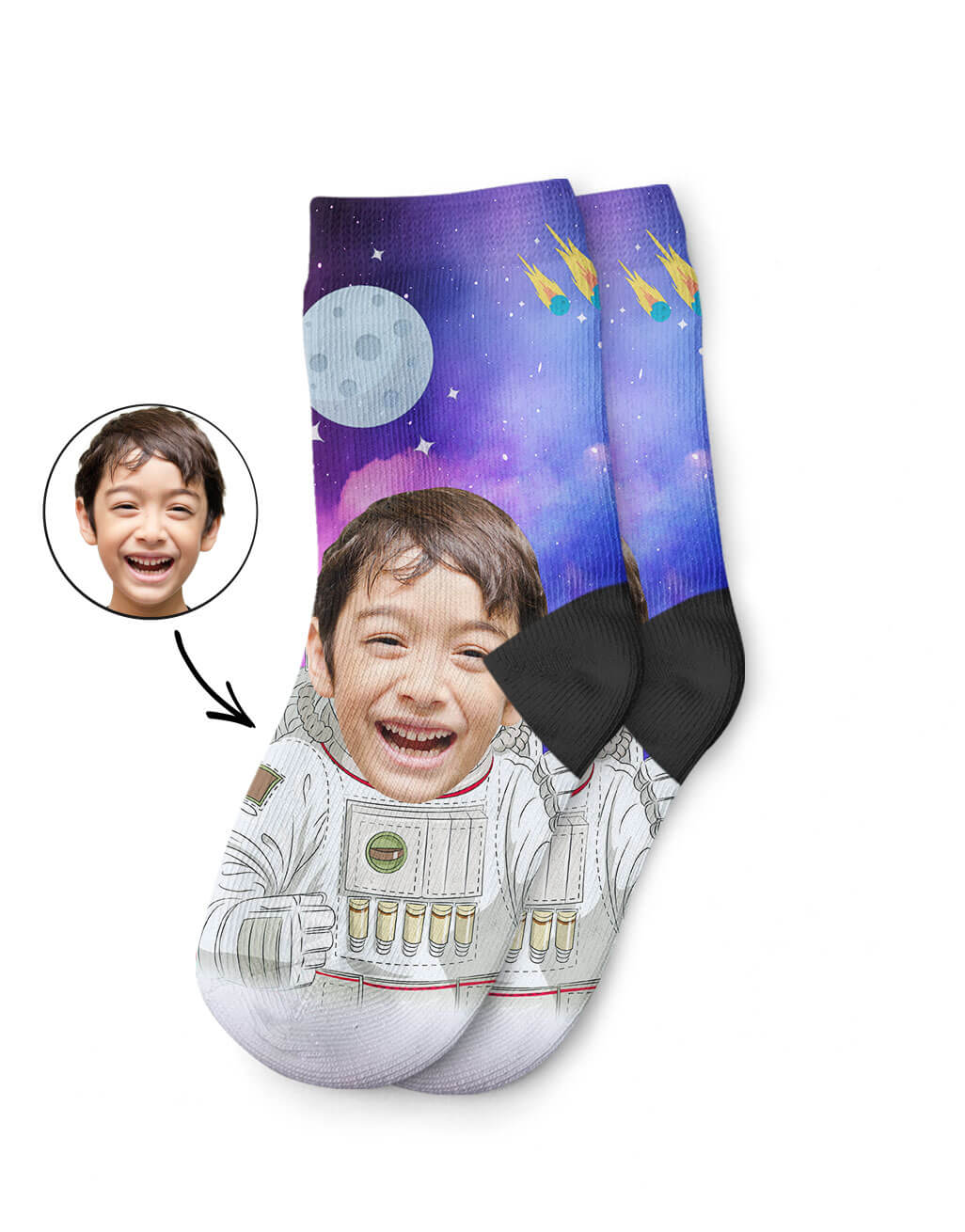 Custom Astronaut Kids Socks