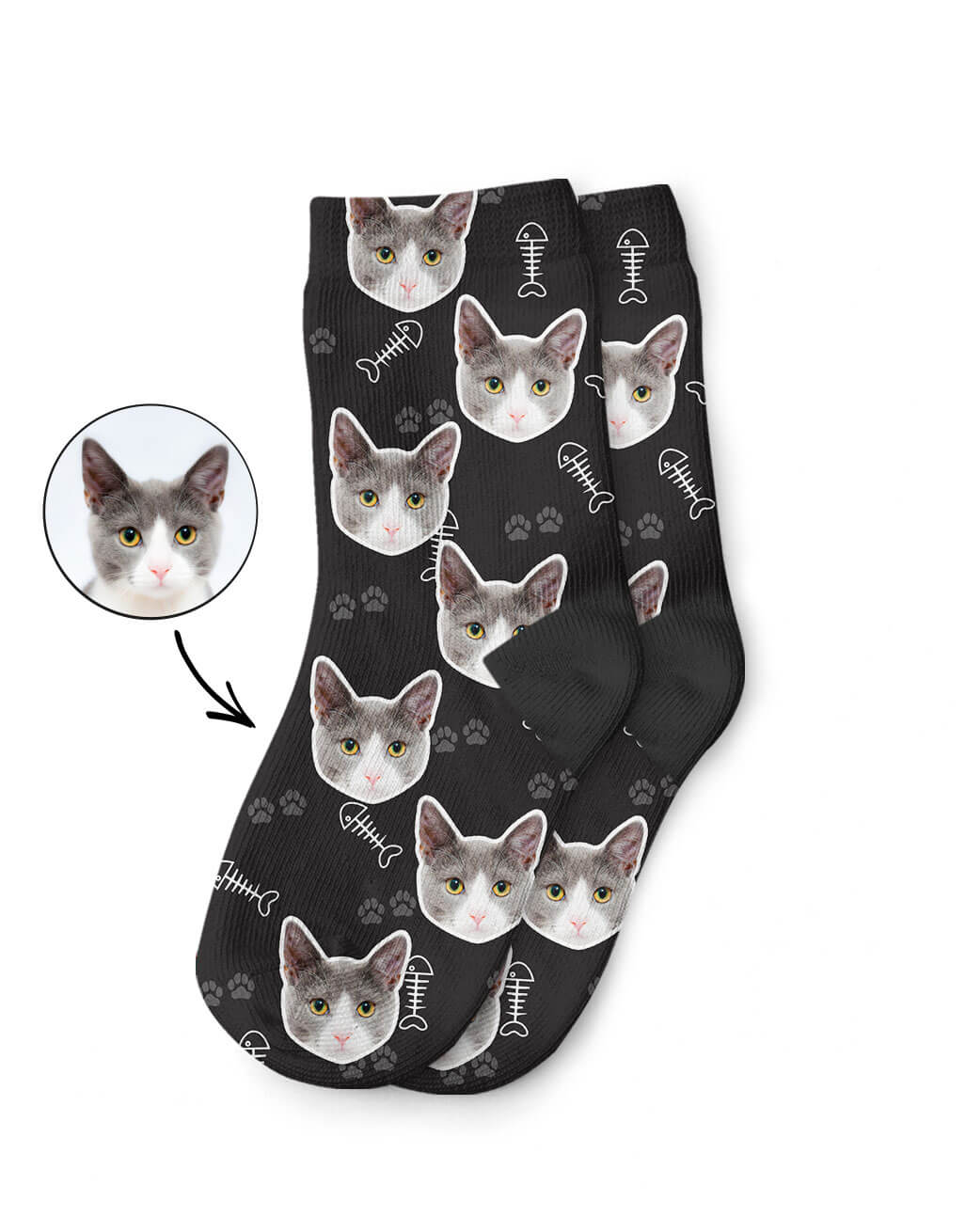 Your Cat On Custom Kids Socks