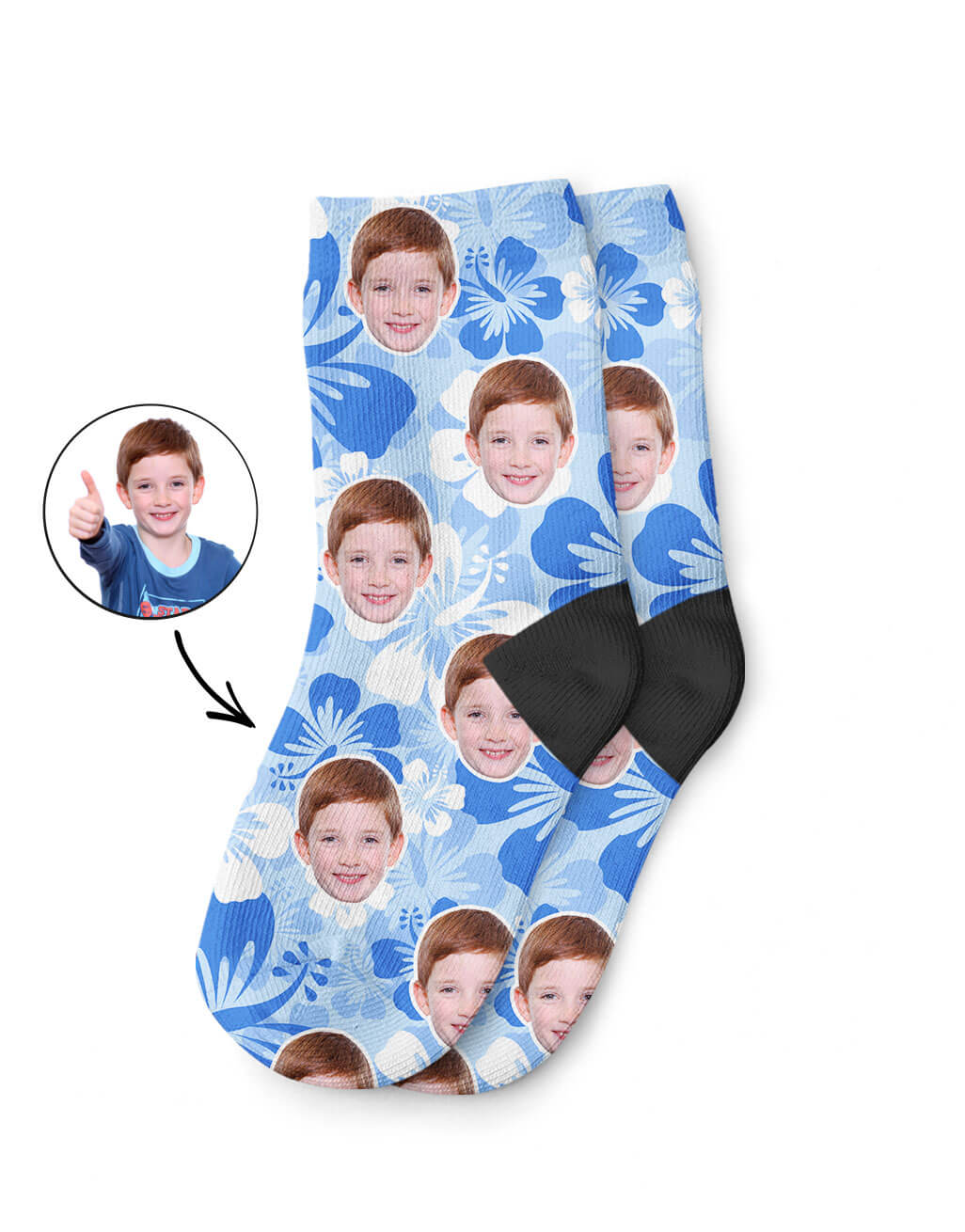 Custom Hawaiian Face Kids Socks