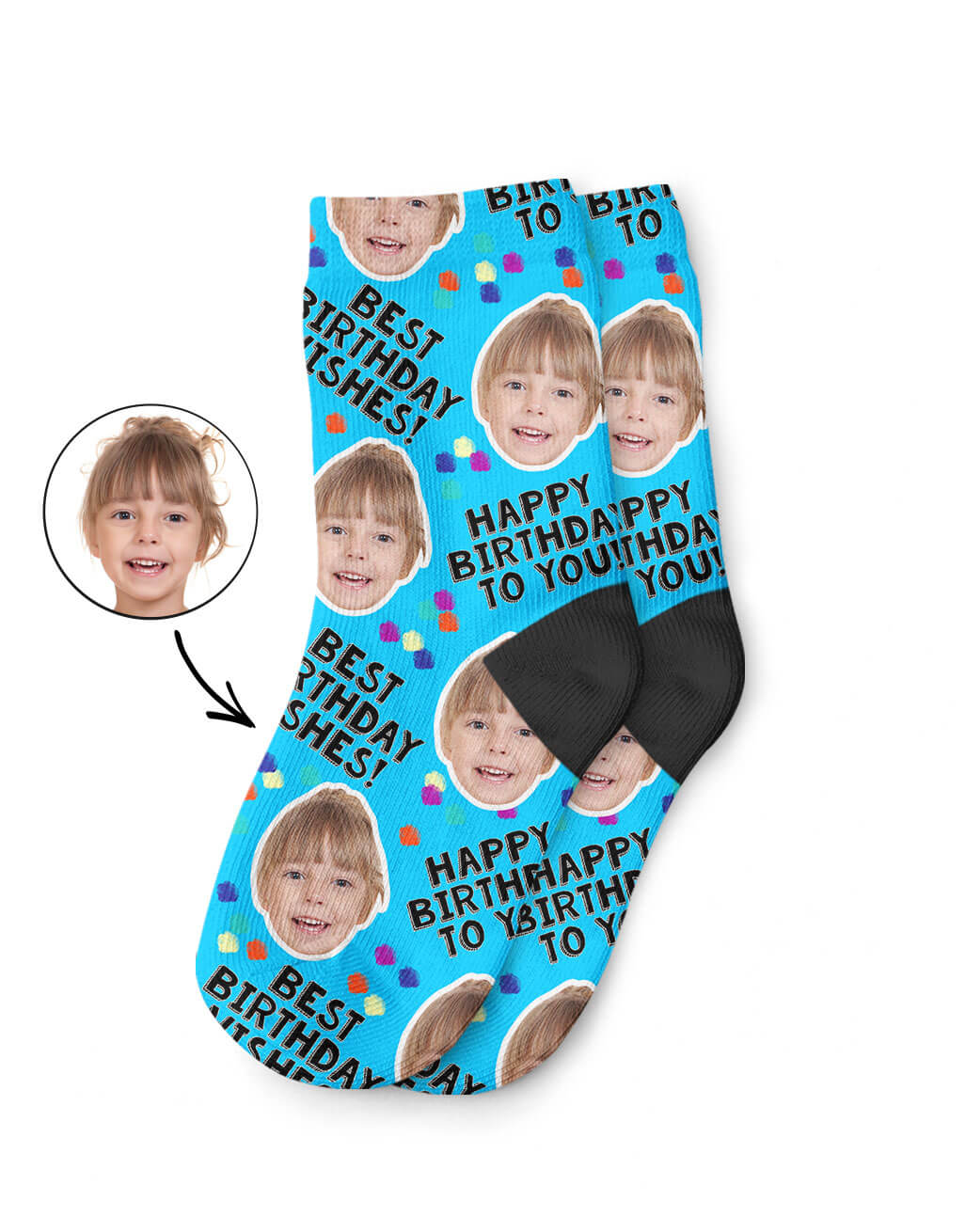 Custom Photo Birthday Party Kids Socks