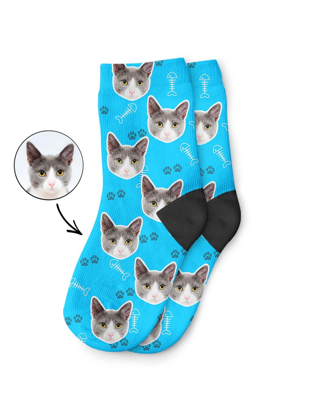 My Cats Photo On Kids Socks