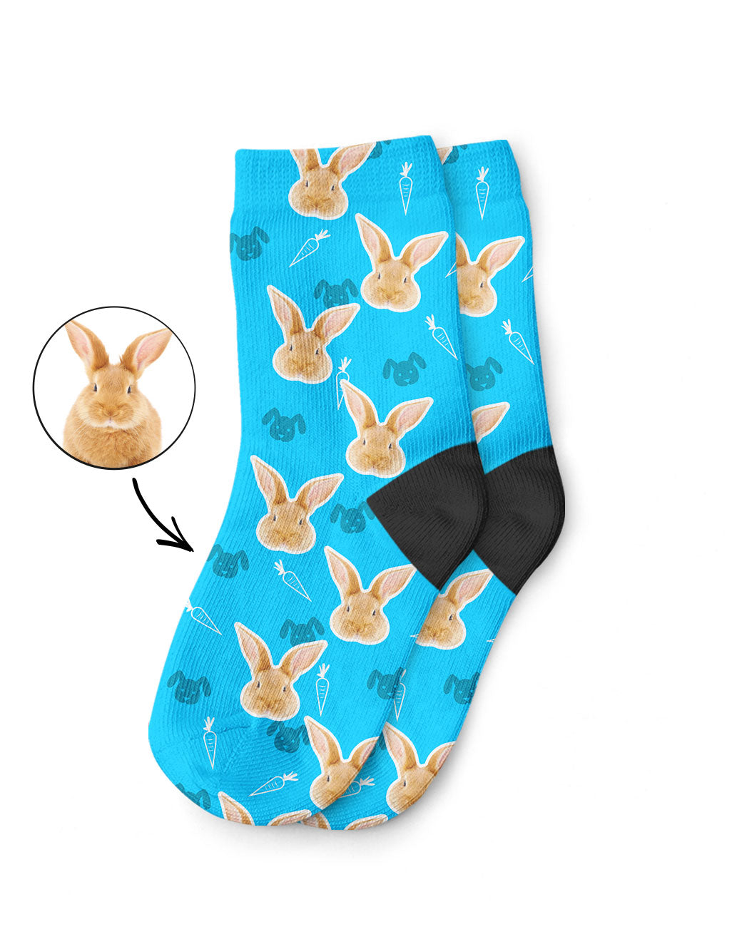 My Rabbits Photo on Kids Socks