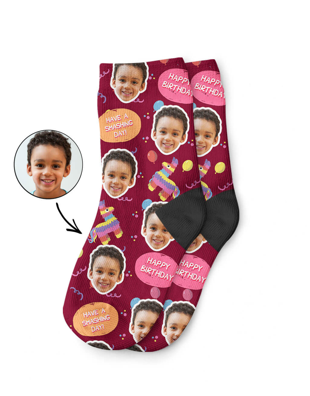 Custom Pinata Birthday Kids Socks