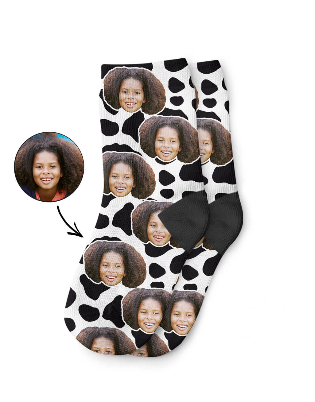 Custom Cow Print Kids Socks