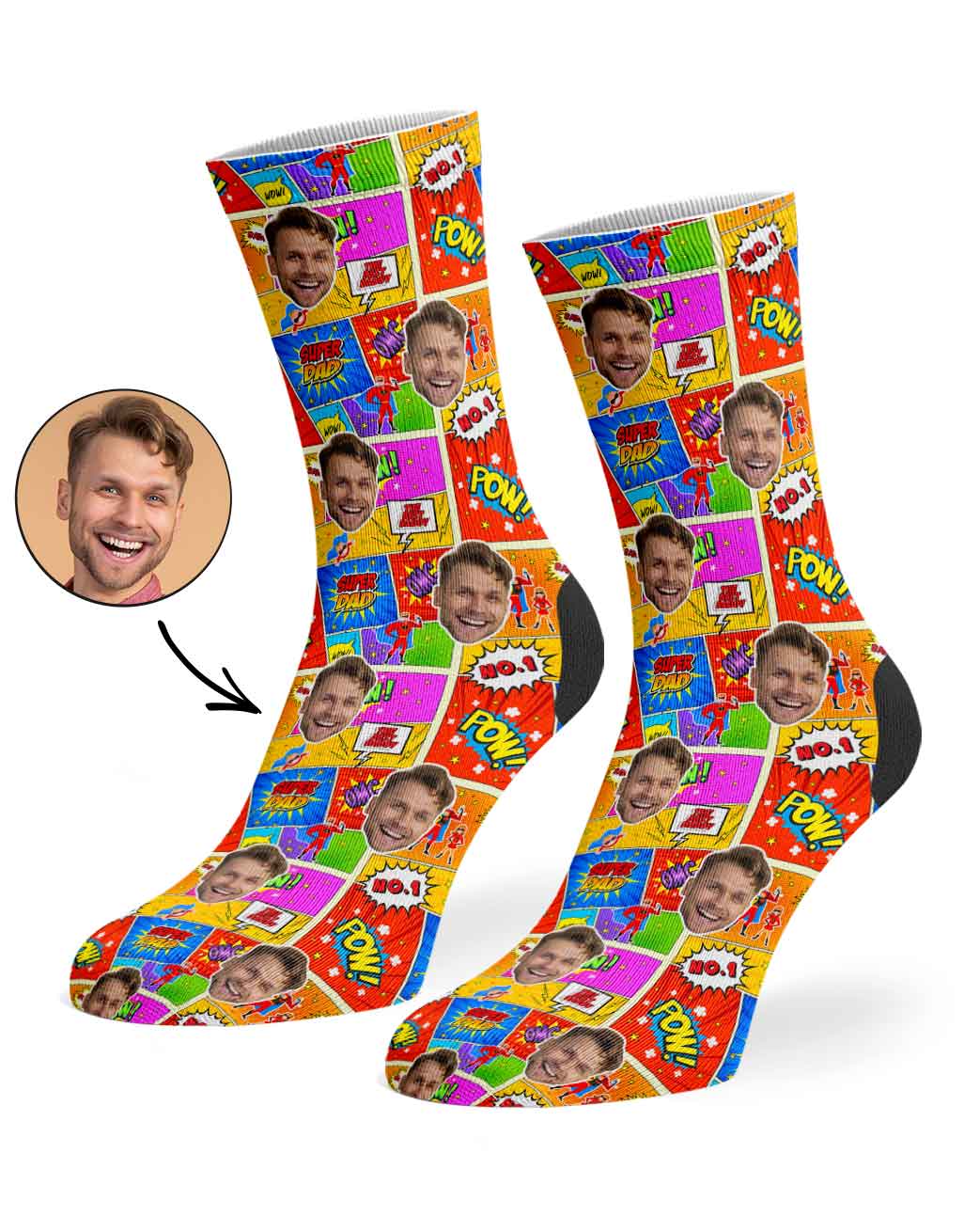 Super Comic Dad Custom Socks