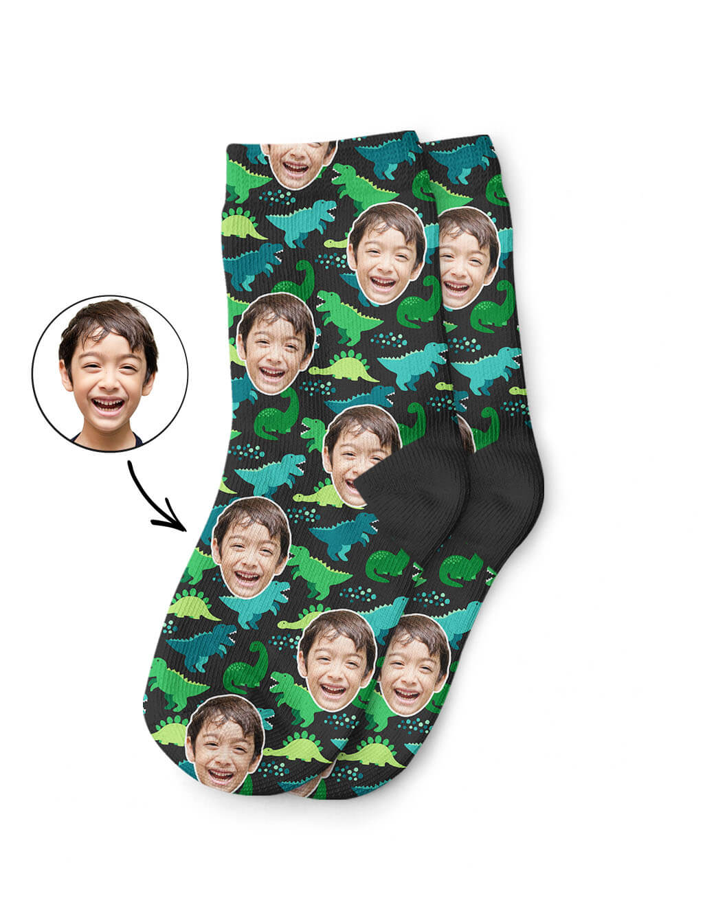 Custom Dinosaur Pattern Kids Socks