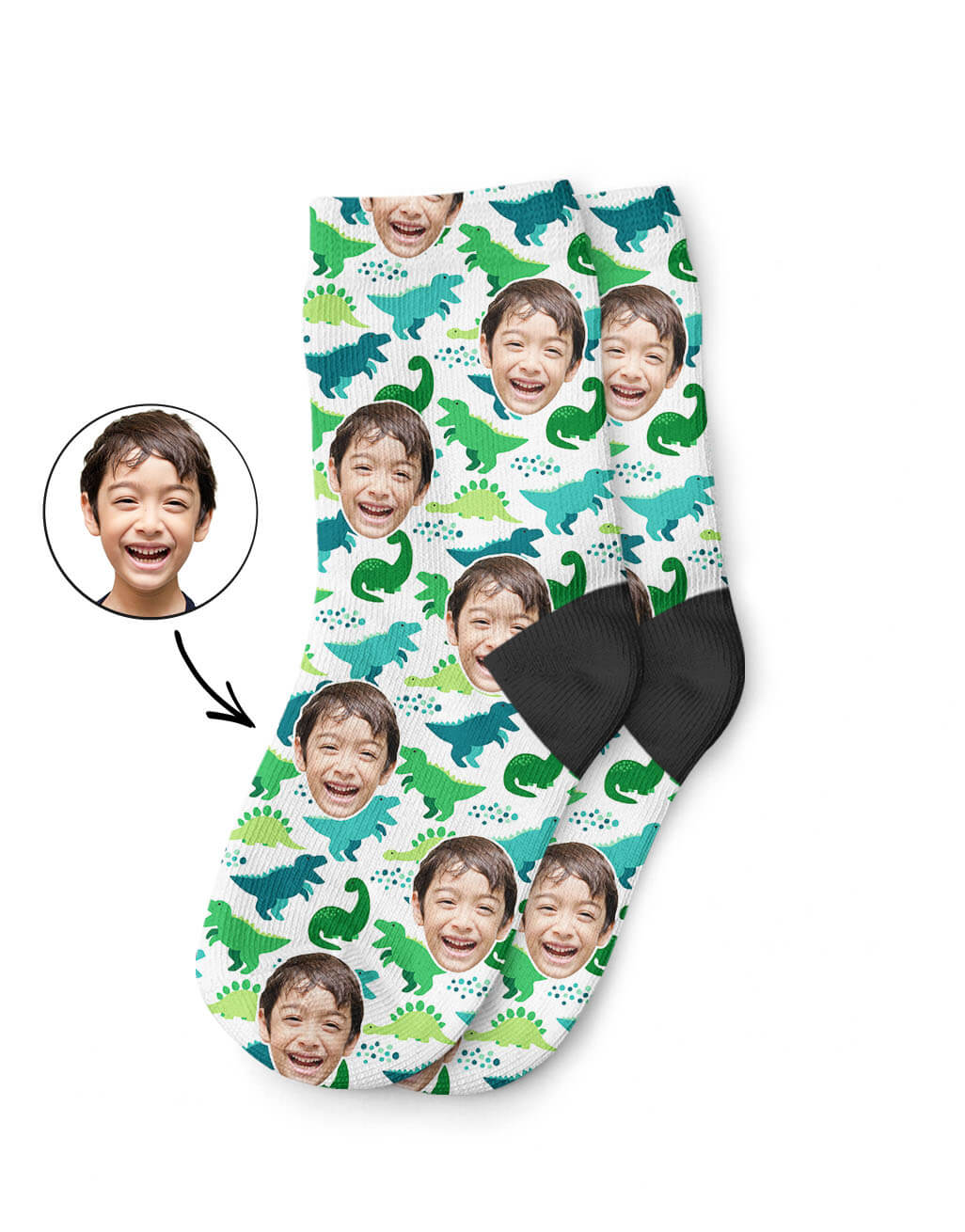 Custom Dinosaur Pattern Kids Socks