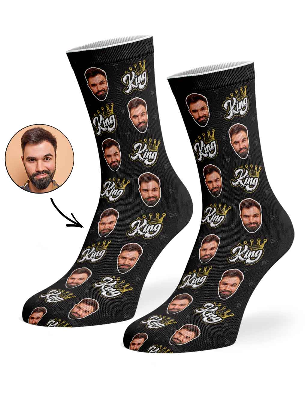 King Face Custom Socks