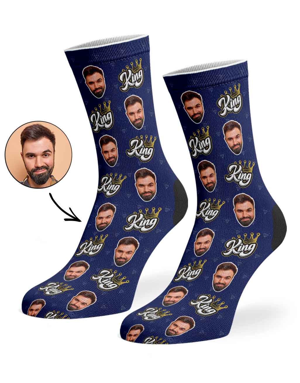 King Face Custom Socks