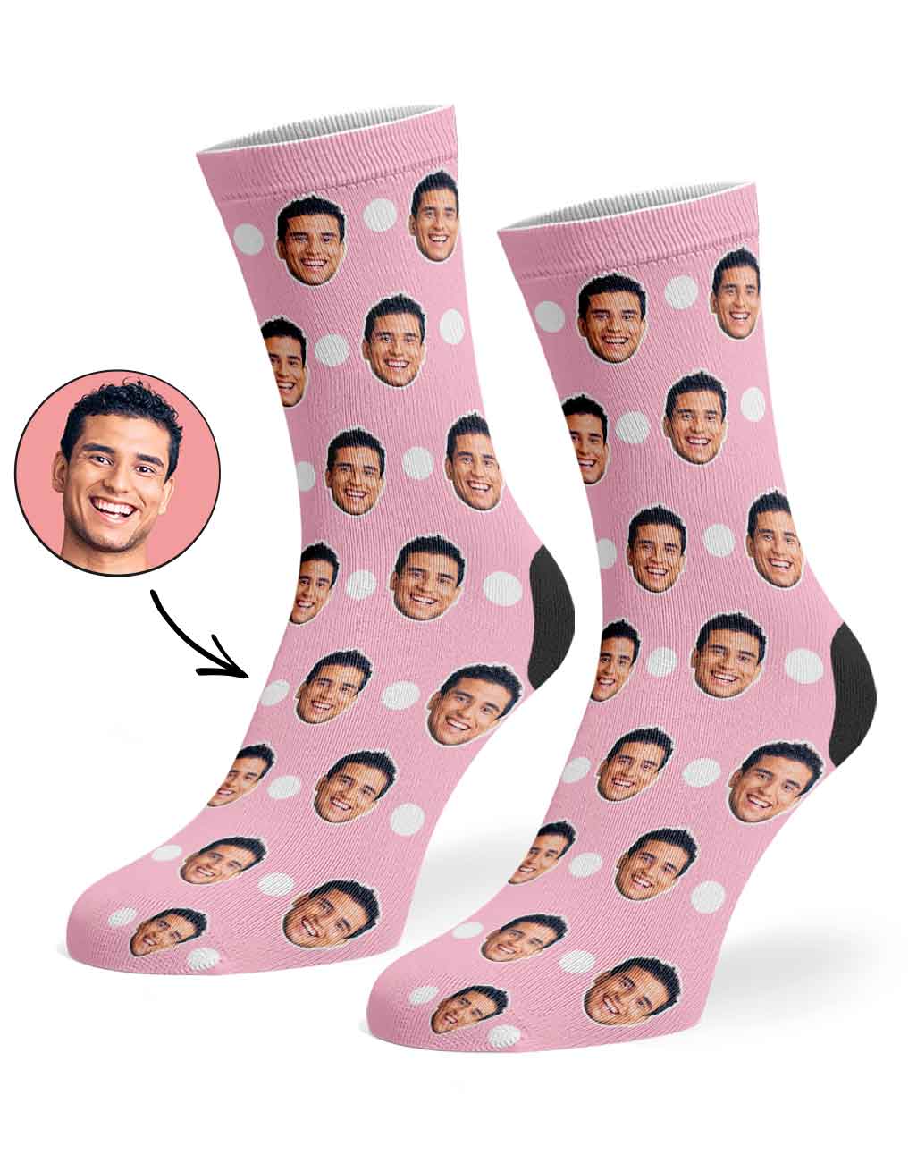 Polka Face Custom Socks