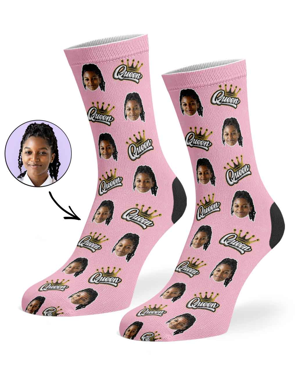 Queen Face Custom Socks