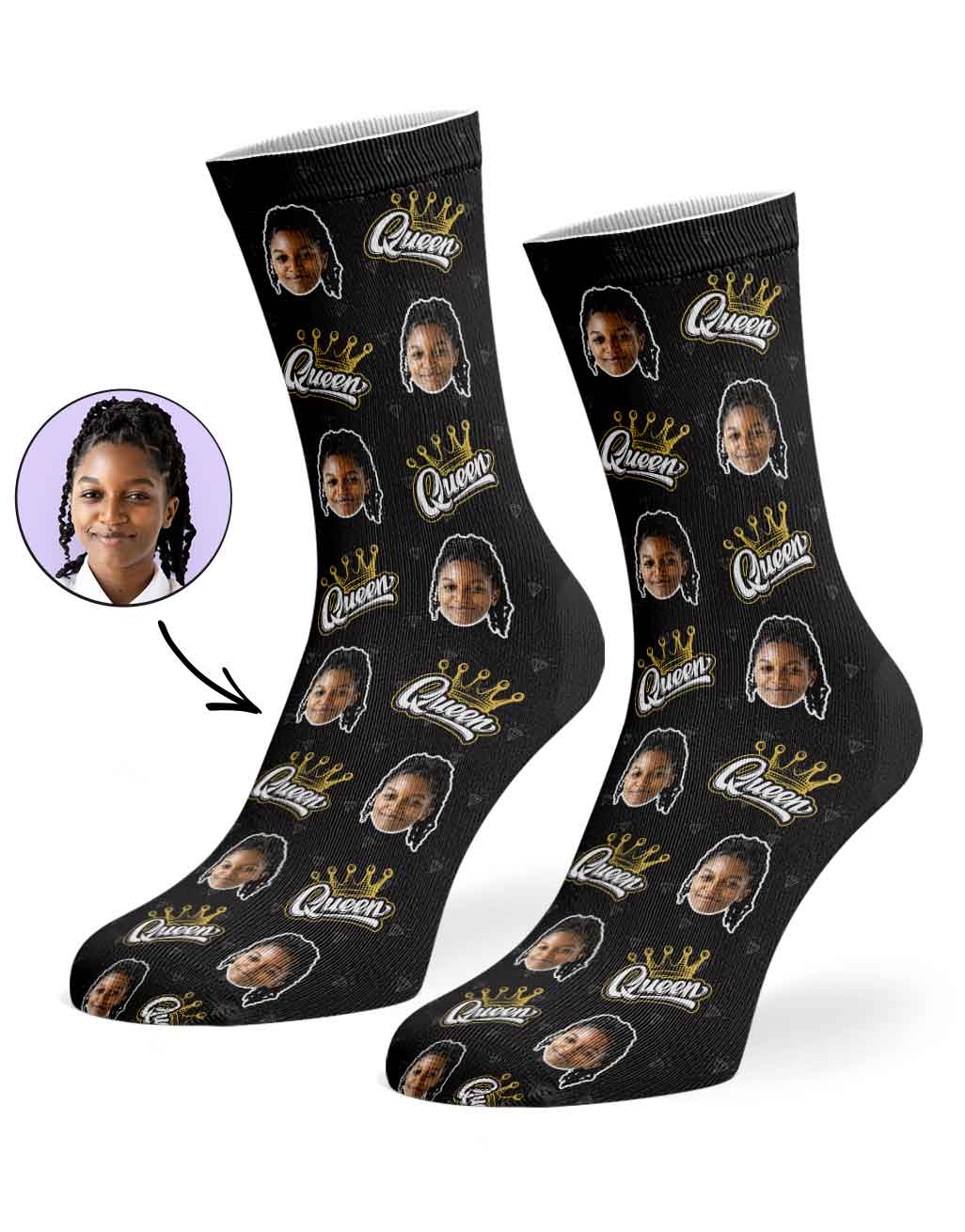 Queen Face Custom Socks