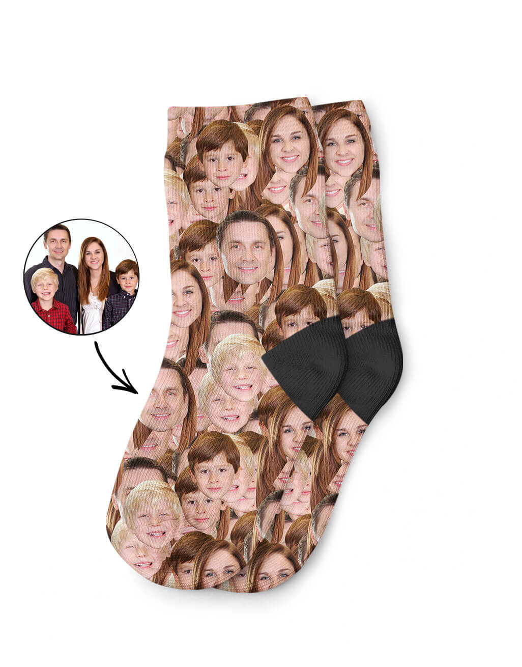 Family Face Mash Kids Socks