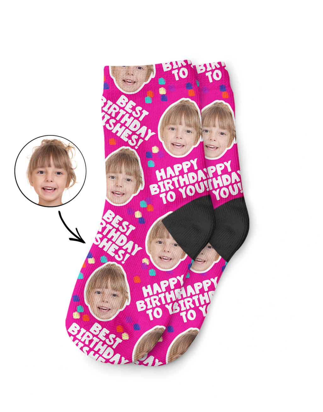 Birthday Party Kids Socks With Their Own Photo