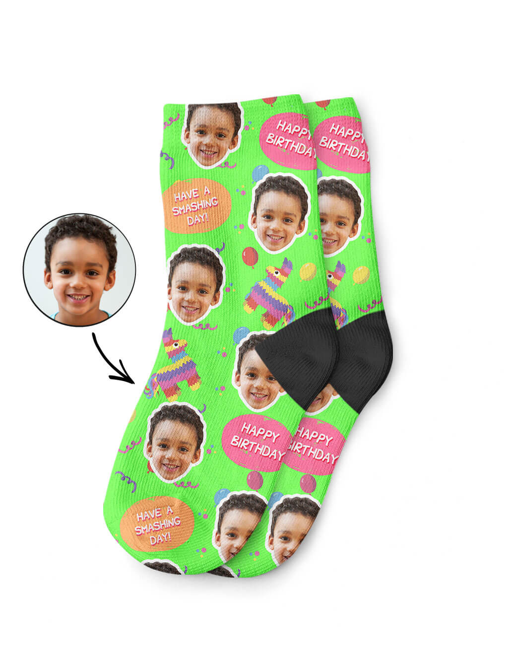 Pinata Birthday Kids Photo Socks