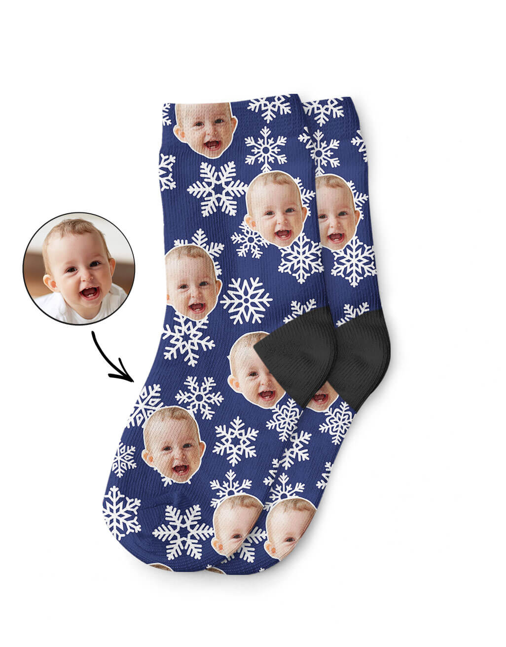 Christmas Snowflake Kids Face Socks