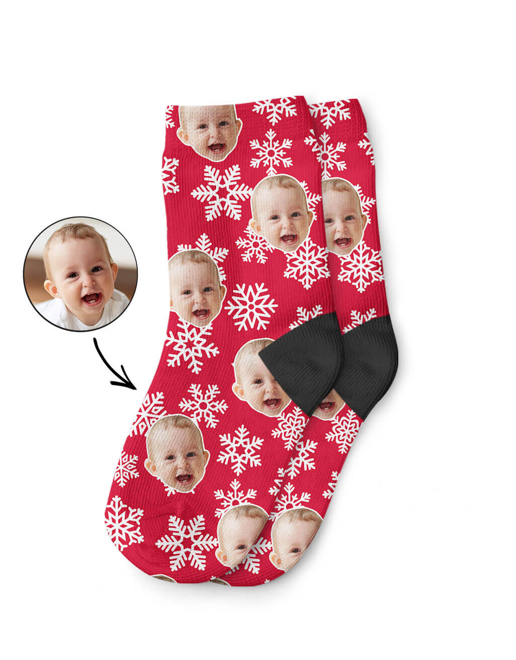 Christmas Snowflake Kids Photo Socks