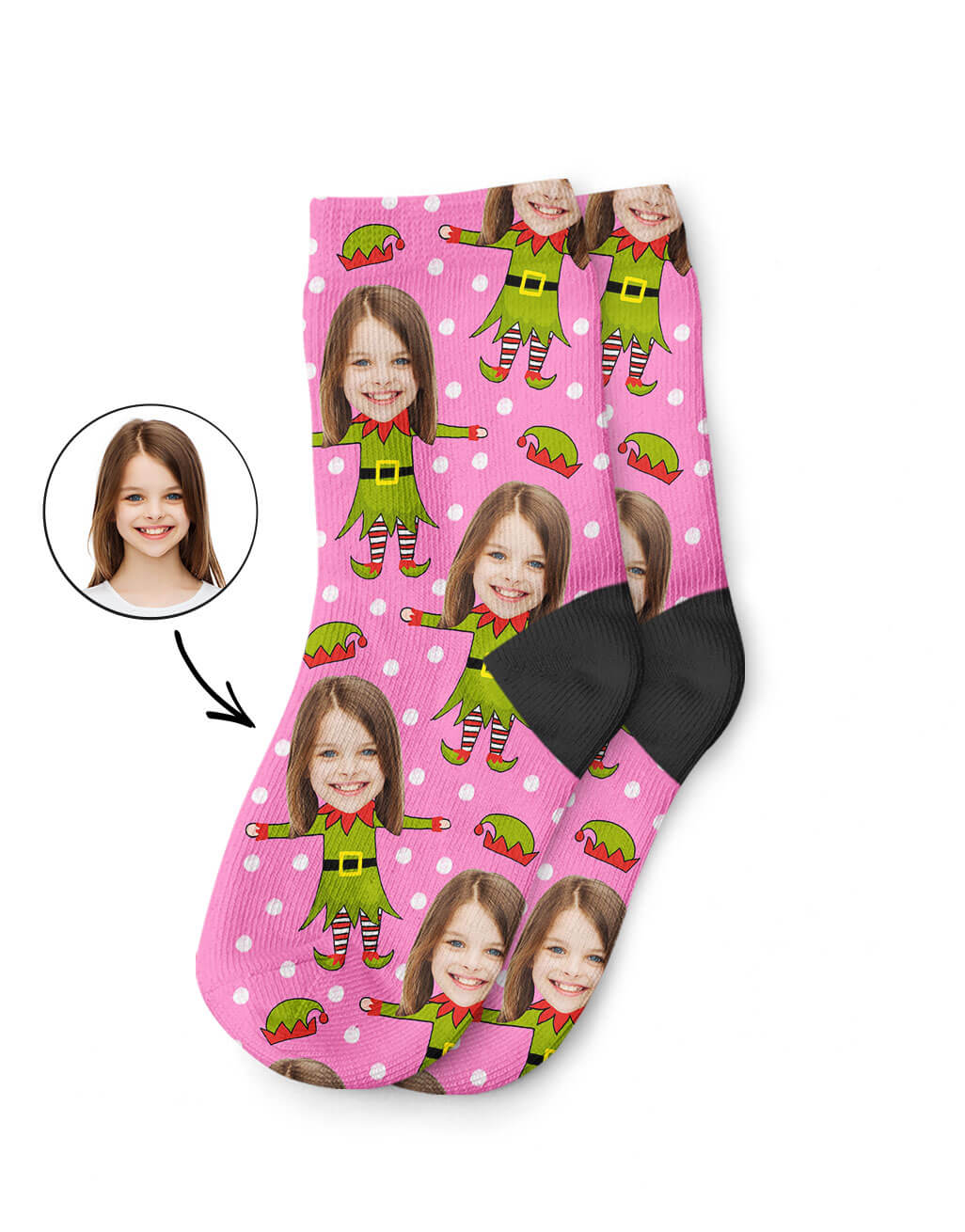 Christmas Elf Face Kids Socks