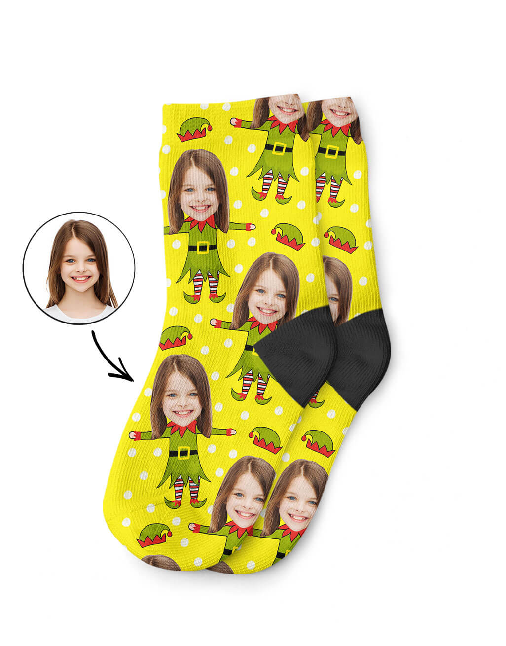 Elf Face Kids Socks Christmas Gift