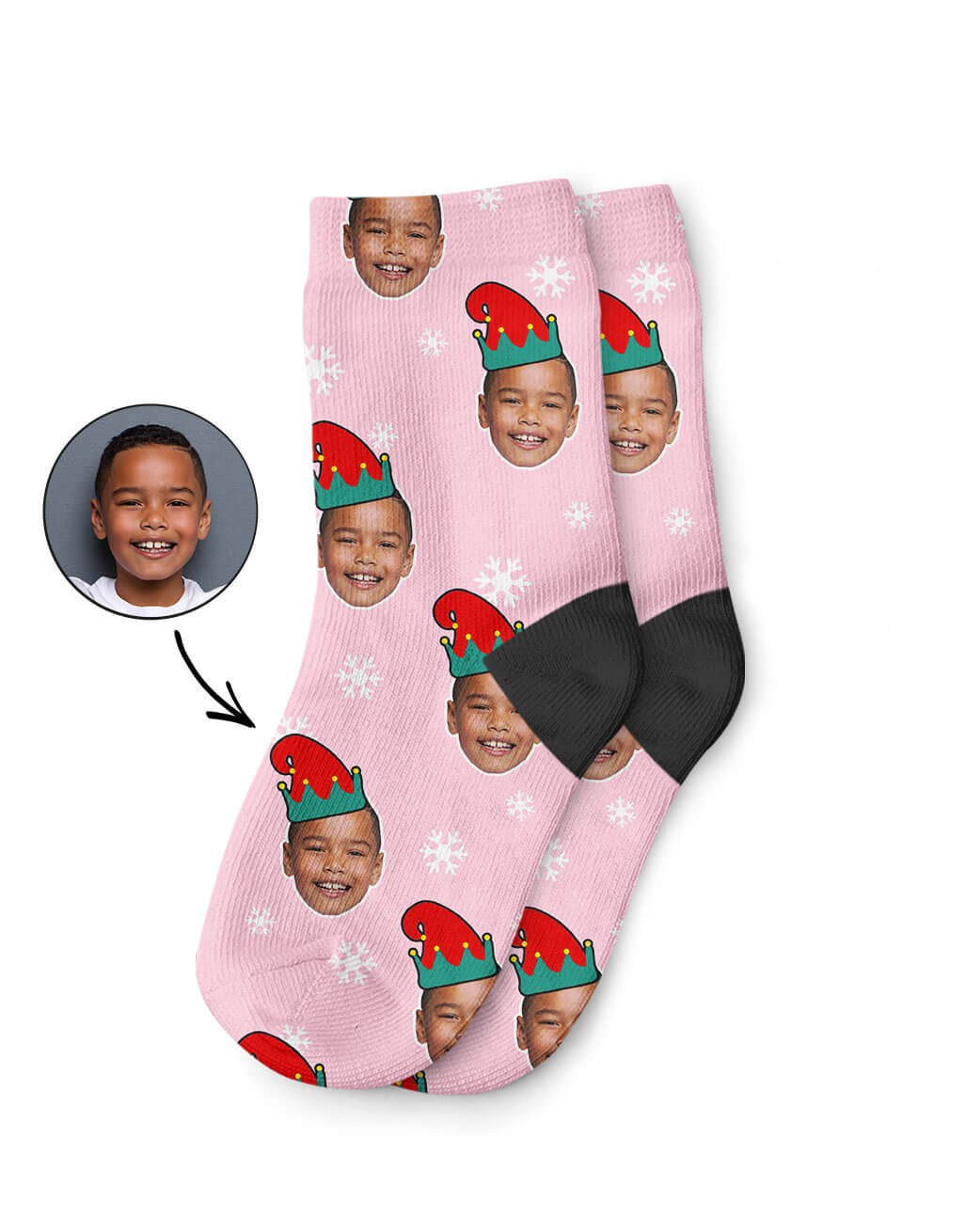 Elf Me Kids Face Socks