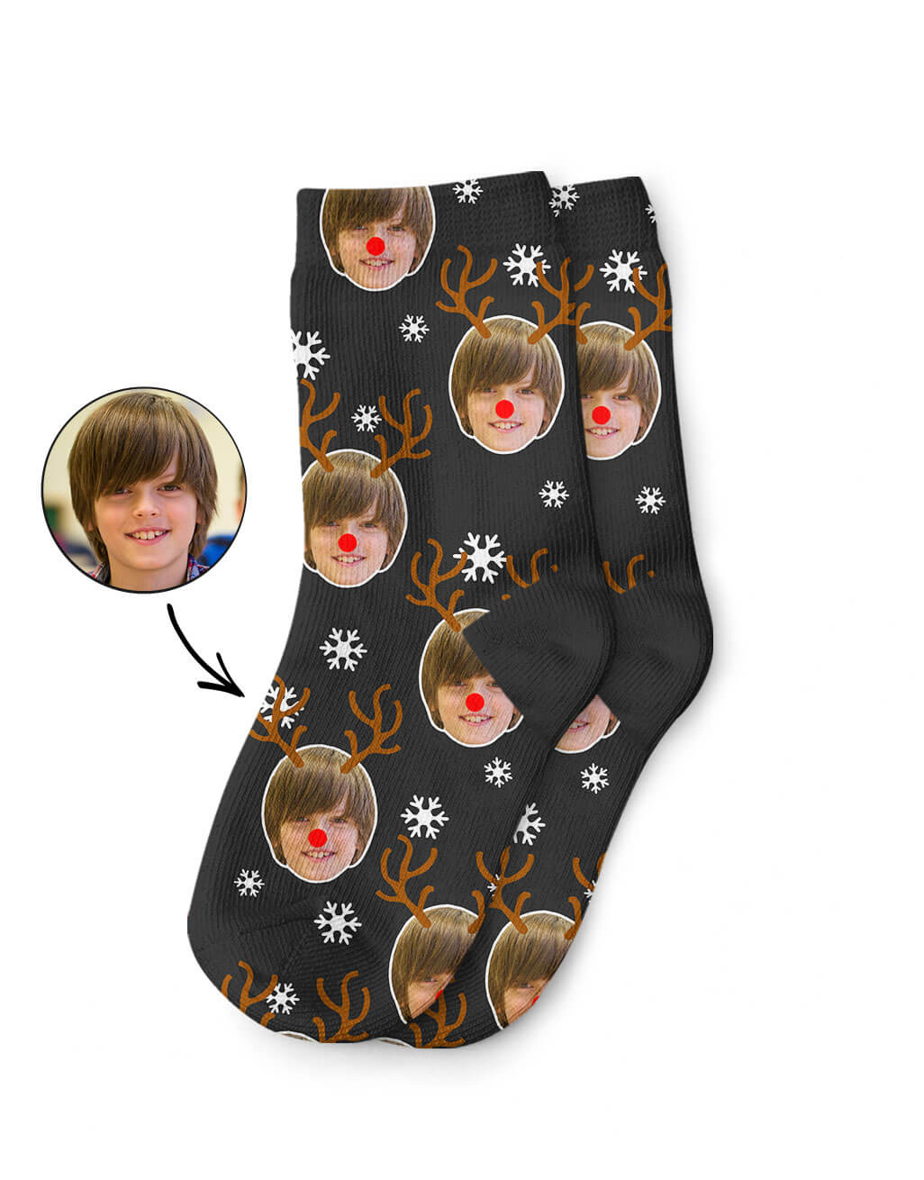 Reindeer Kids Photo Socks