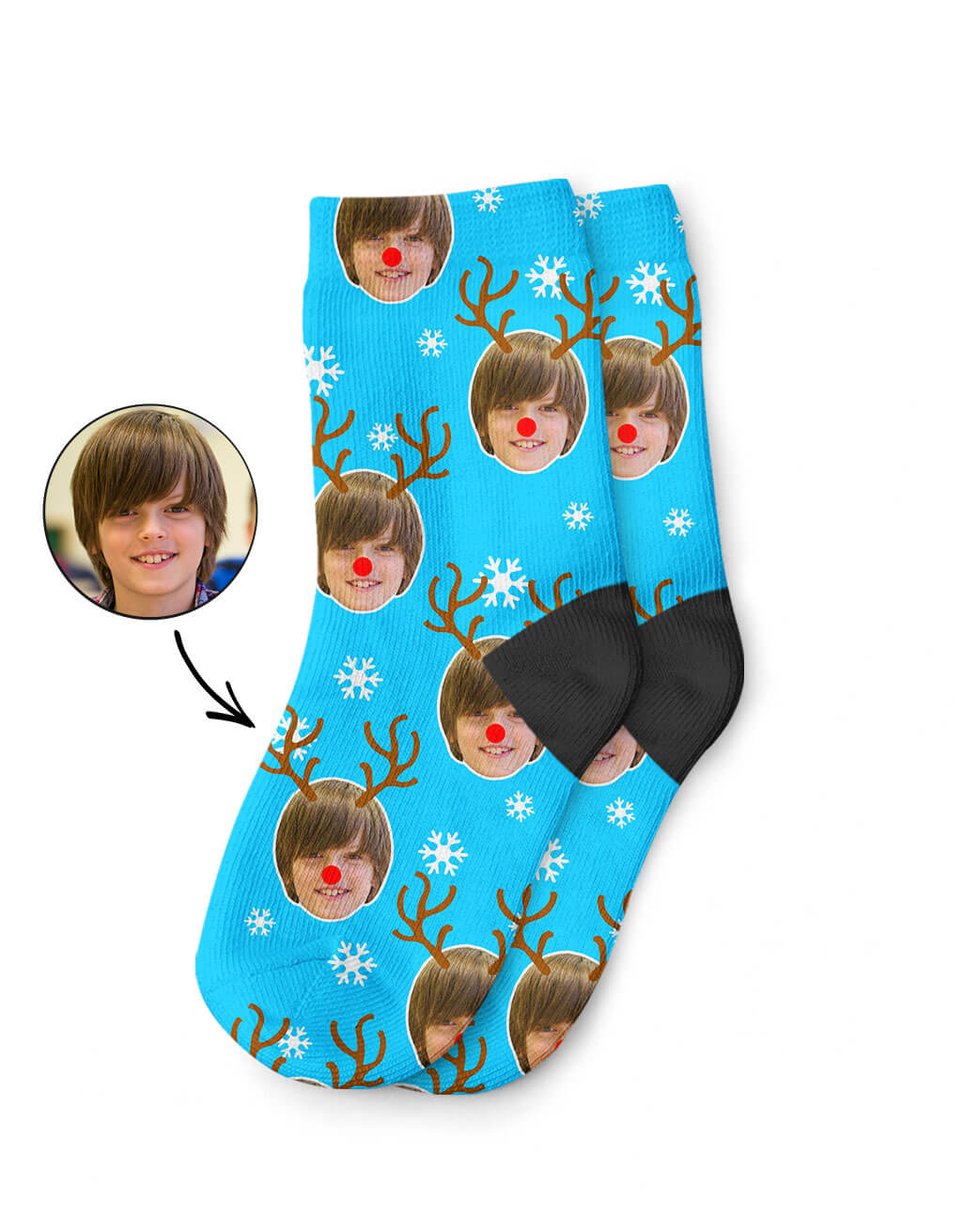 Custom Reindeer Kids Socks