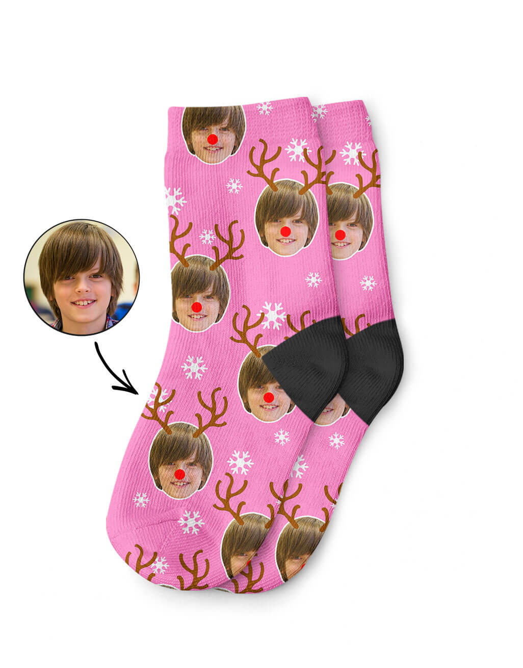 Reindeer Kids Photo Socks