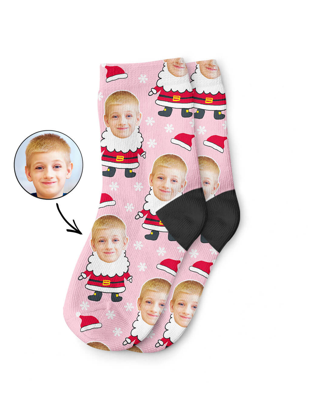 Custom Santa Kids Socks