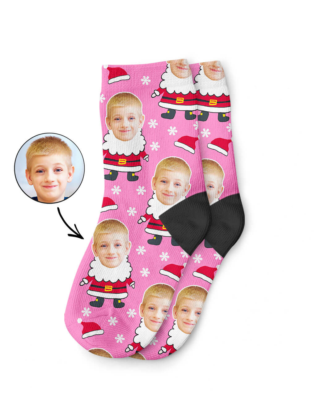 Custom Photo Santa Kids Socks