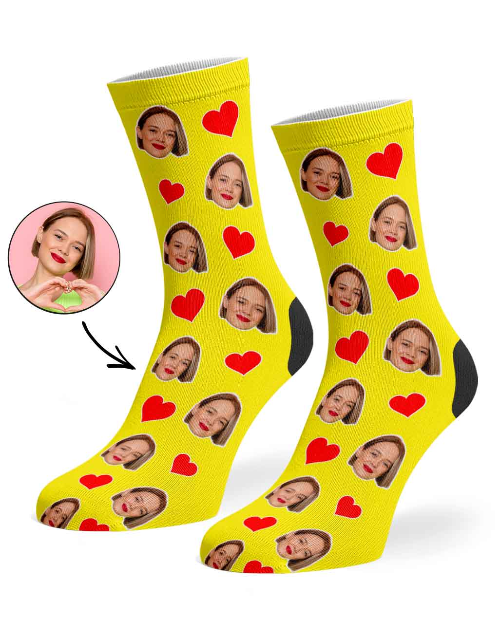 Face Hearts Custom Socks