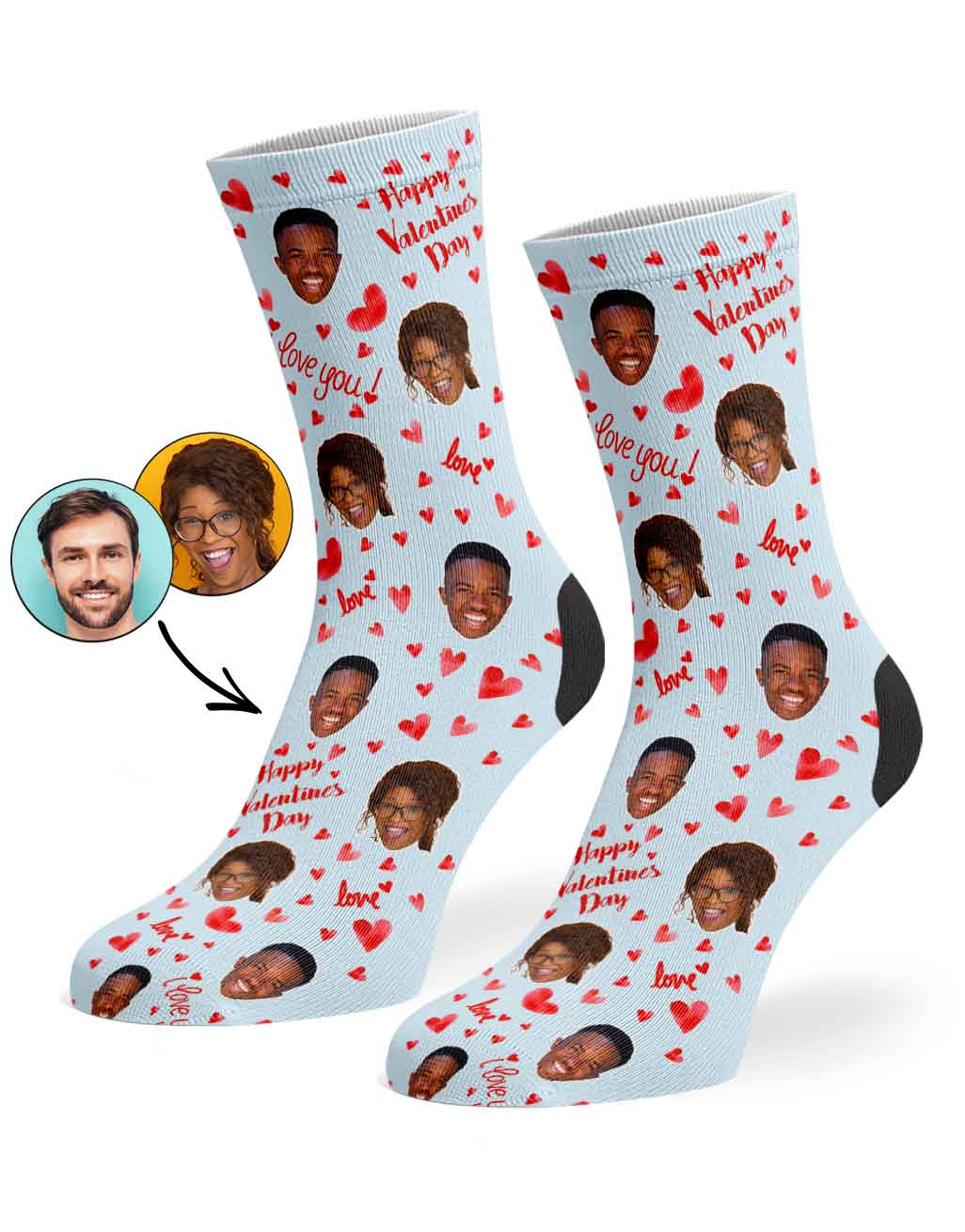 Happy Valentines Custom Socks