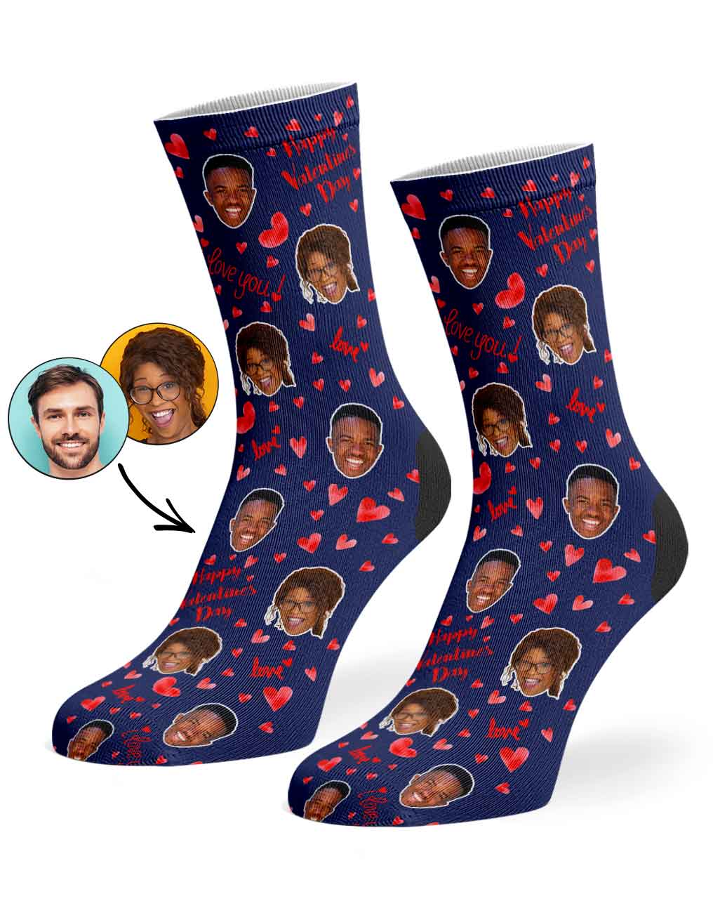 Happy Valentines Custom Socks