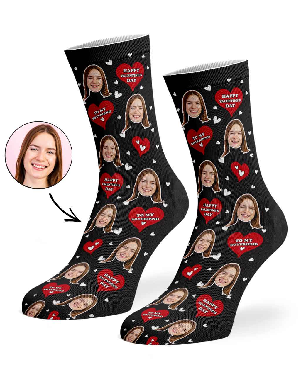 Happy Valentines Boyfriend Custom Socks