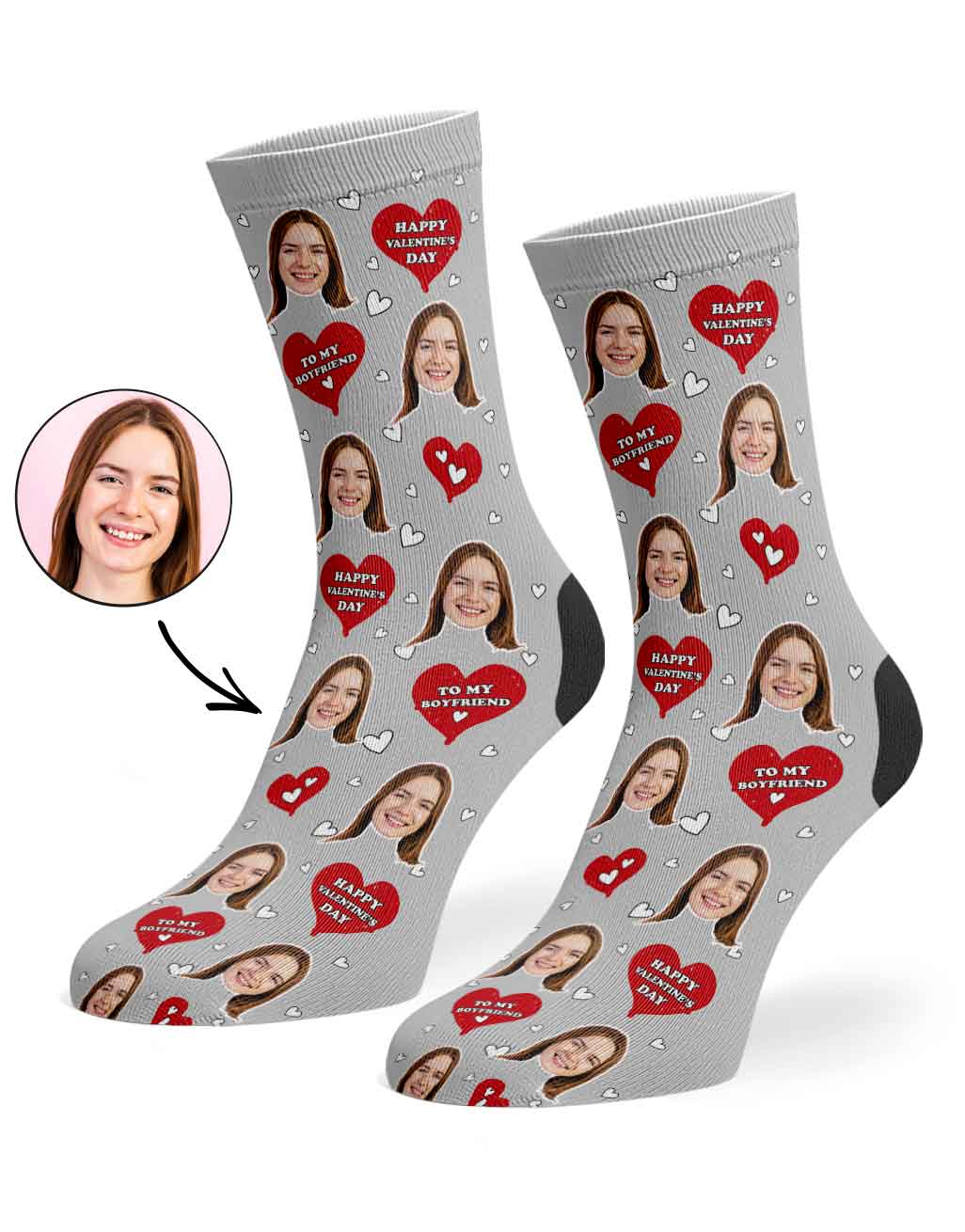 Happy Valentines Boyfriend Custom Socks