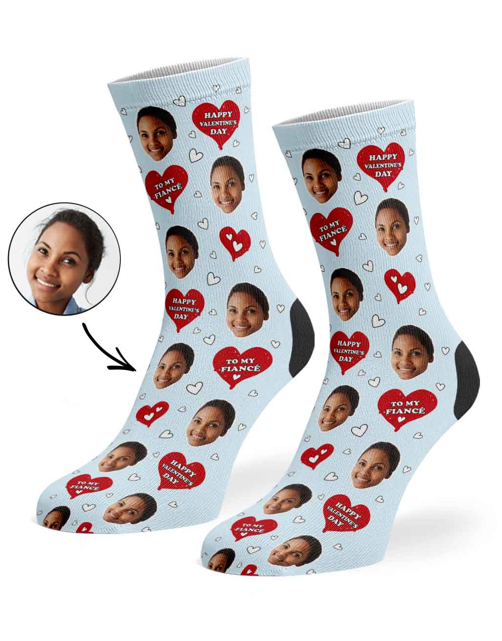 Happy Valentines Fiance Custom Socks