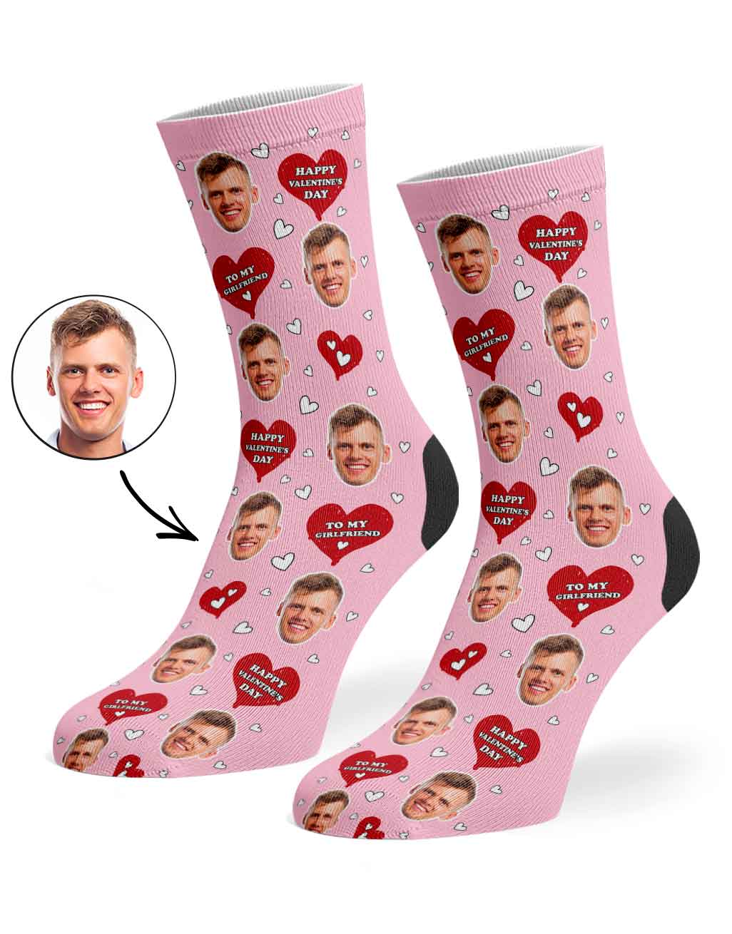 Happy Valentines Girlfriend Custom Socks