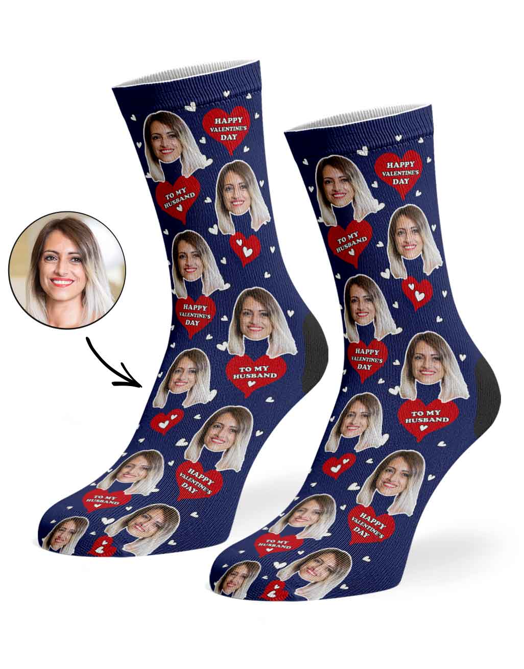 Happy Valentines Husband Custom Socks