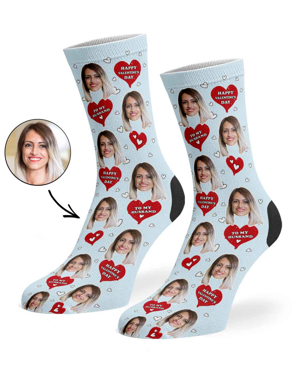 Happy Valentines Husband Custom Socks