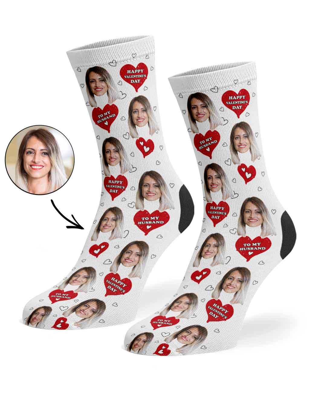 Happy Valentines Husband Custom Socks