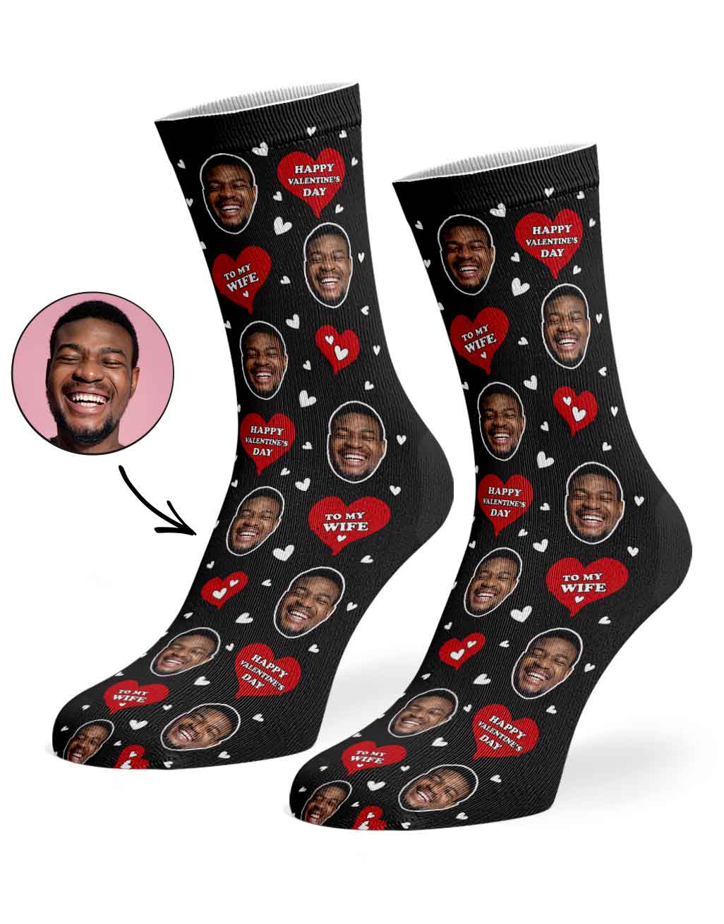 Happy Valentines Wife Custom Socks