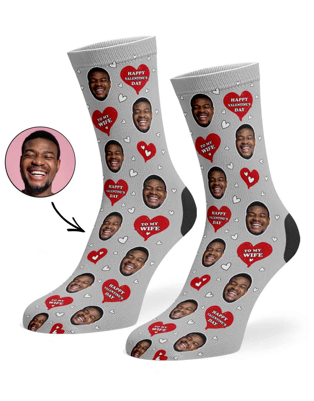 Happy Valentines Wife Custom Socks