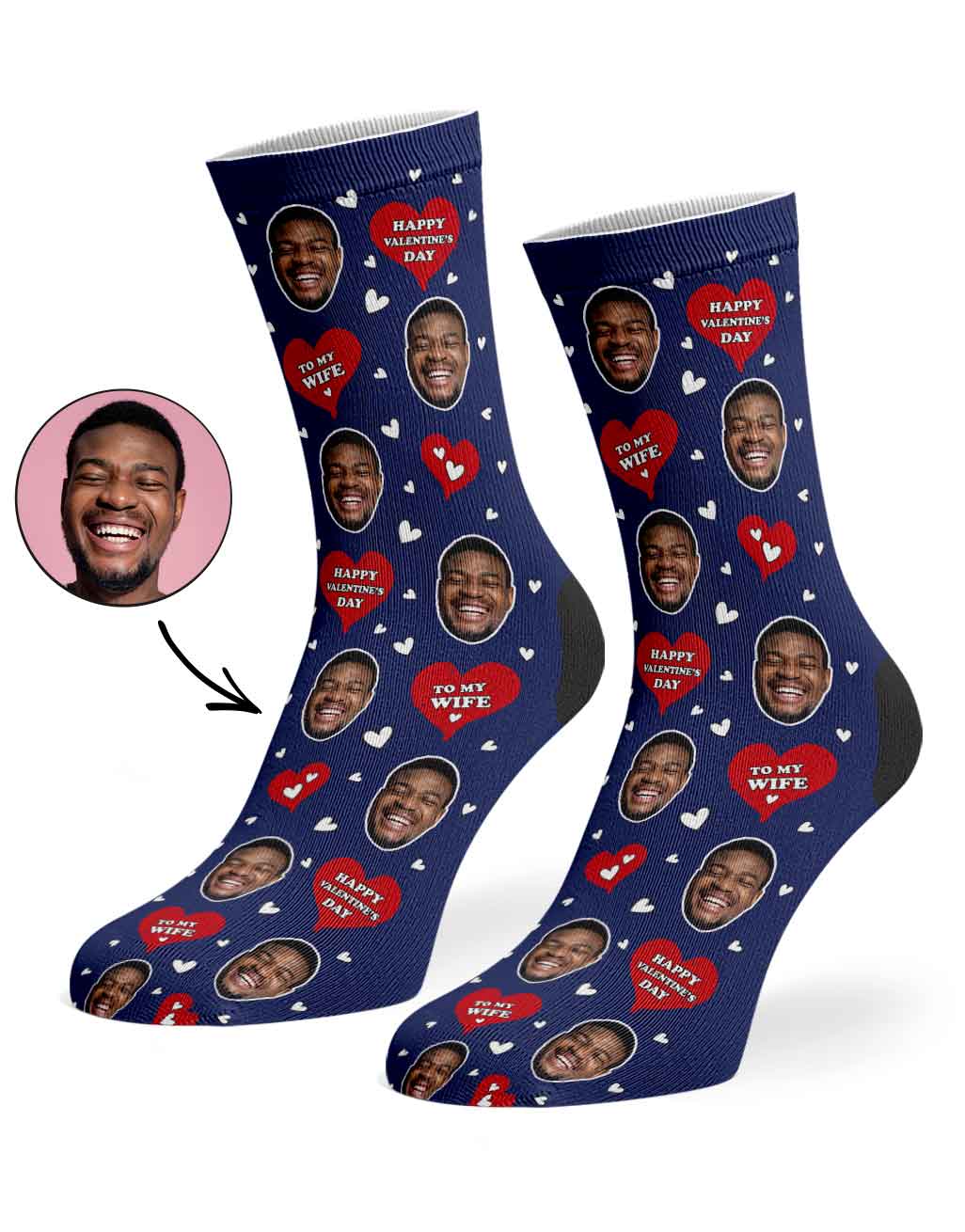 Happy Valentines Wife Custom Socks