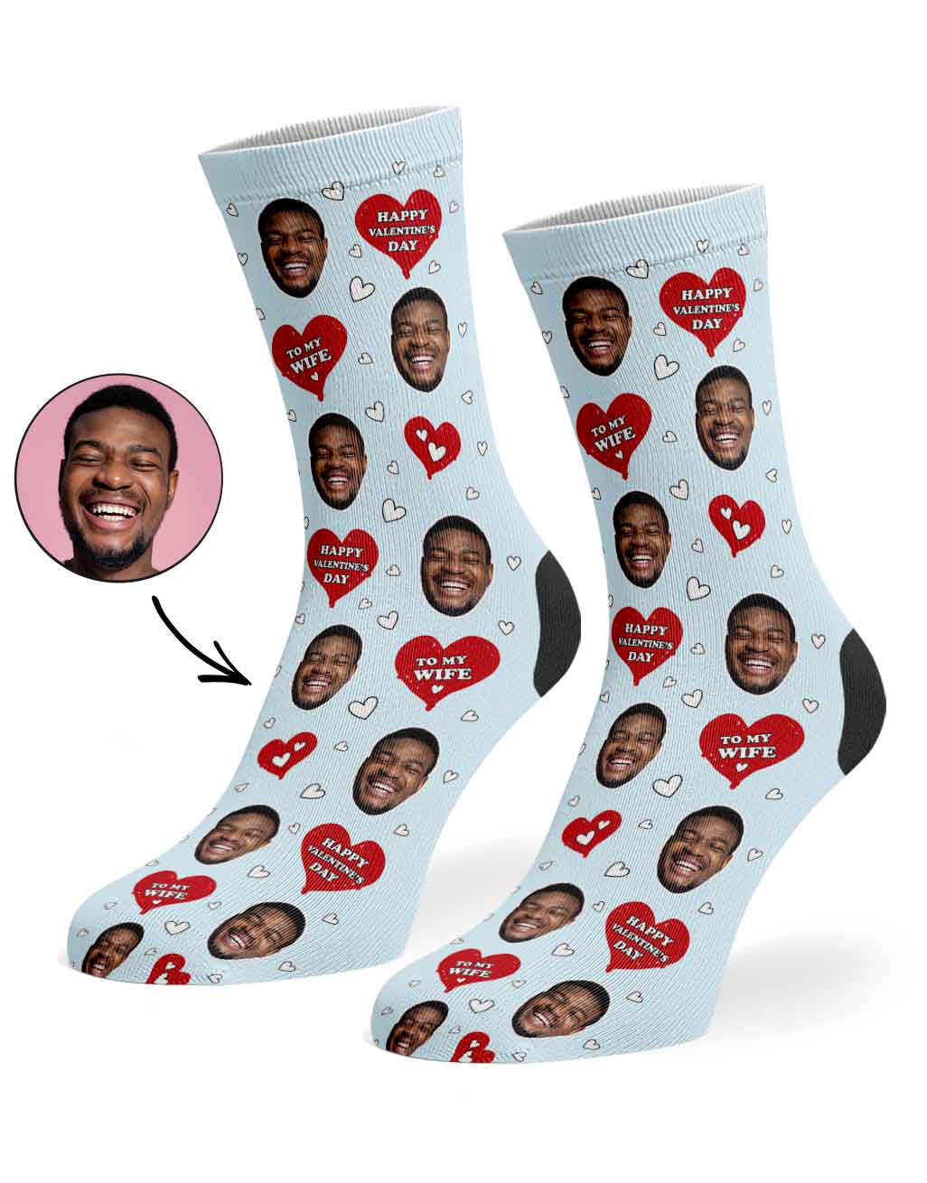 Happy Valentines Wife Custom Socks