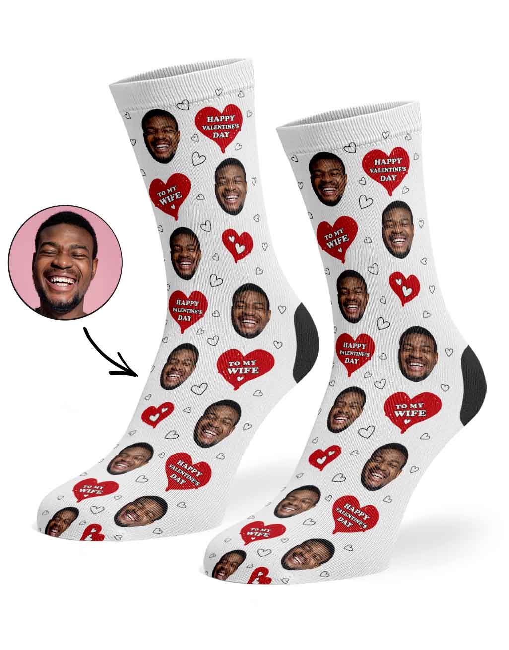 Happy Valentines Wife Custom Socks