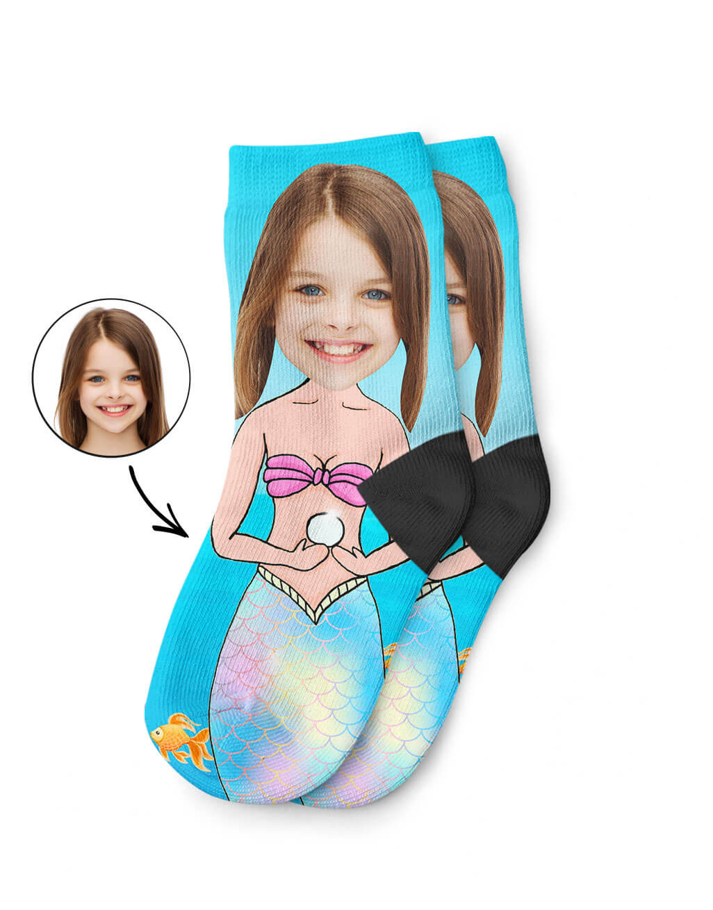 Custom Mermaid Kids Socks