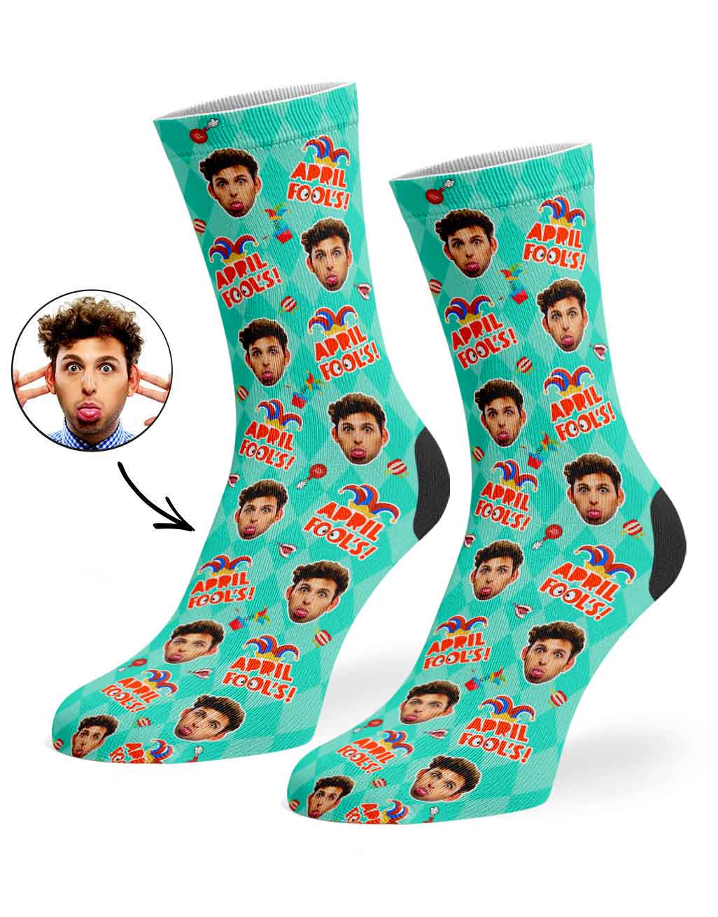 April Fools Custom Socks