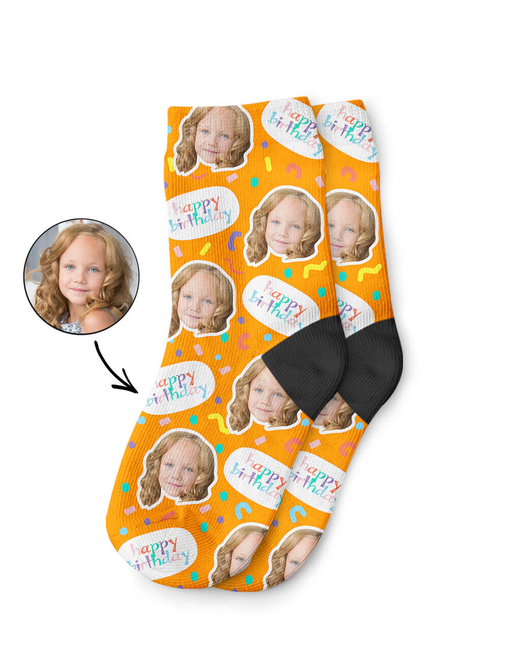 Kids Birthday Socks With Their Photo On