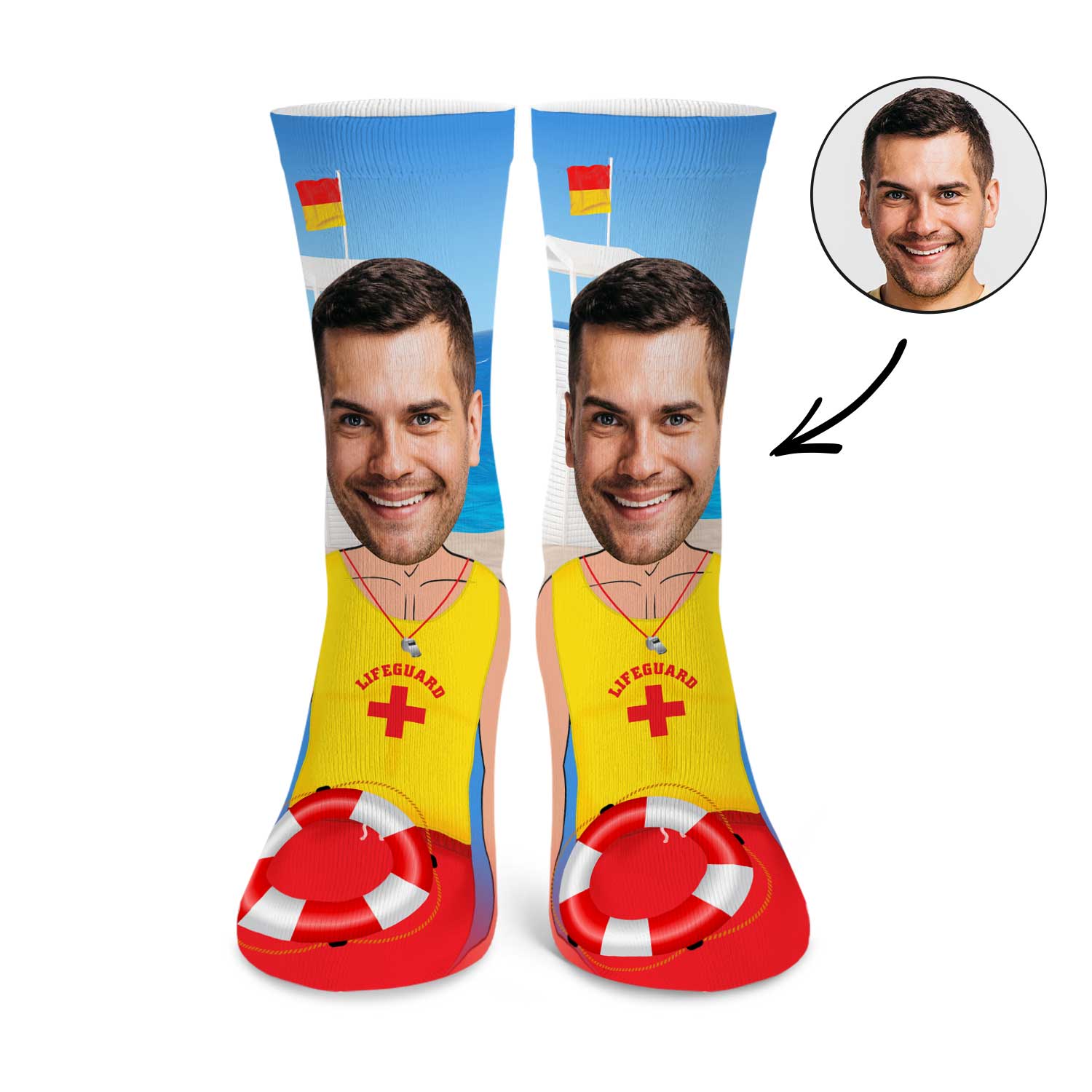 Lifeguard Man Custom Socks